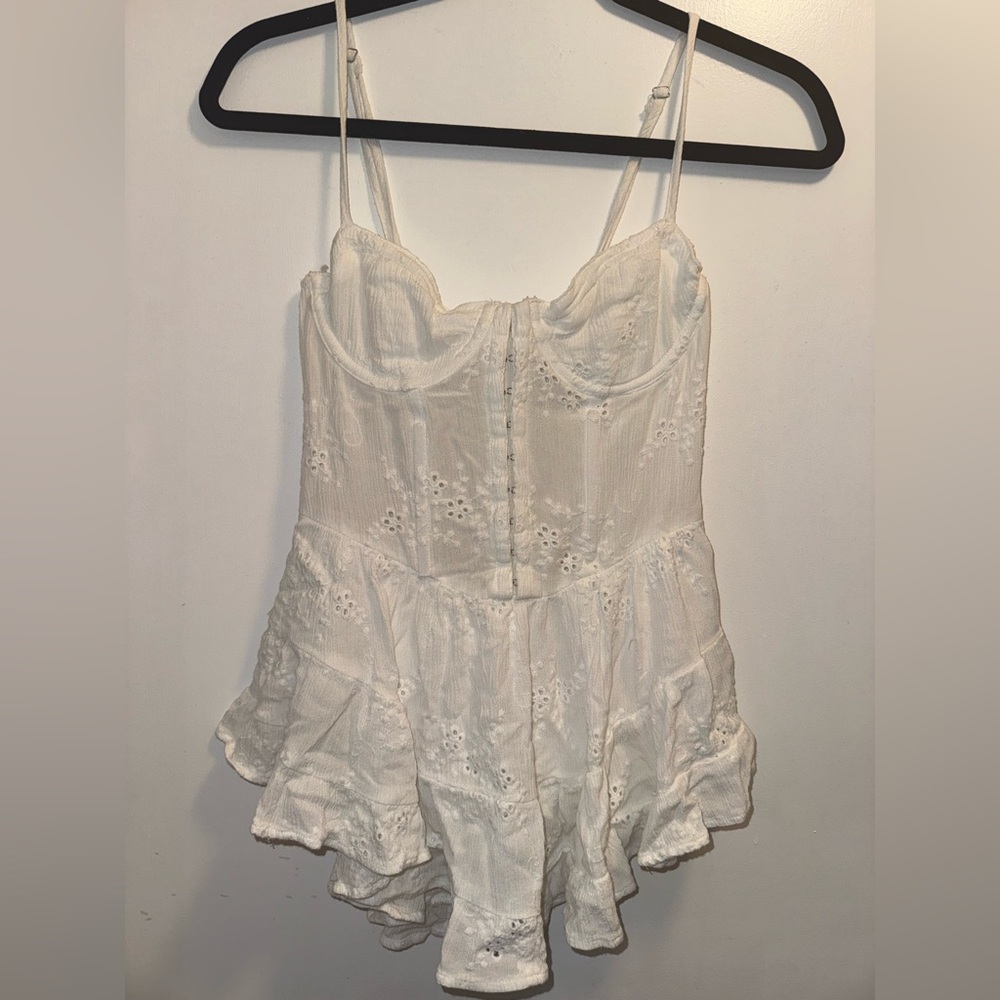 White Eyelet Lace Romper